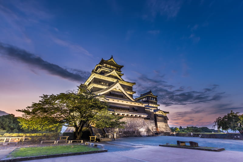 Burg Kumamoto waehrend der Japan Intensiv Reise