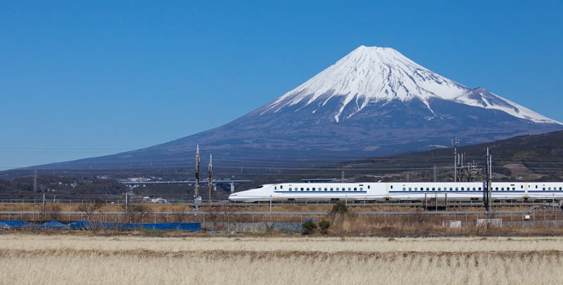 Shinkansen vor dem Fuji San