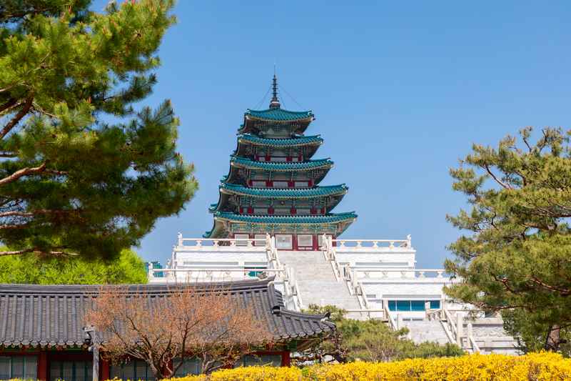 Tikal-Ruinen als temporaeres Bild fuer die Korea Reise